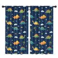 thumbnail image 1 of Blackout Kids Curtains,Dark Blue Dinosaurs Palms Clouds Pattern Childrens Insulated Curtains Set Of 2,Bedroom Essentials,Toddler Room Decor 42"x84", 1 of 5
