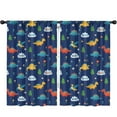 thumbnail image 1 of Blackout Kids Curtains,Dark Blue Dinosaurs ROAR Pattern Childrens Insulated Curtains Set Of 2,Bedroom Essentials,Toddler Room Decor 52"x84", 1 of 5