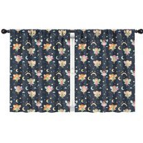 Blackout Kids Curtains,Dark Blue Fairy Princess Pattern Childrens Insulated Curtains Set Of 2,Bedroom Essentials,Toddler Room Decor 42"x54"