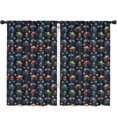 thumbnail image 1 of Blackout Kids Curtains,Dark Blue Flower Monster Cartoon Trucks Pattern Childrens Insulated Curtains Set Of 2,Bedroom Essentials,Toddler Room Decor 52"x84", 1 of 5