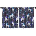 thumbnail image 1 of Blackout Kids Curtains,Dark Blue Unicorn Floral Pattern Childrens Insulated Curtains Set Of 2,Bedroom Essentials,Toddler Room Decor 42"x54", 1 of 5