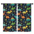 thumbnail image 1 of Blackout Kids Curtains,Dark Dinosaur Cactus Pattern Childrens Insulated Curtains Set Of 2,Bedroom Essentials,Toddler Room Decor 42"x84", 1 of 5