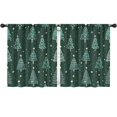 thumbnail image 1 of Blackout Kids Curtains,Dark Green Christmas Tree Pattern Childrens Insulated Curtains Set Of 2,Bedroom Essentials,Toddler Room Decor 52"x63", 1 of 5