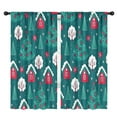 thumbnail image 1 of Blackout Kids Curtains,Dark Teal Christmas Village Pattern Childrens Insulated Curtains Set Of 2,Bedroom Essentials,Toddler Room Decor 42"x84", 1 of 5