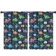 thumbnail image 1 of Blackout Kids Curtains,DarkBlue Cartoon Dinosaurs SpeechBubbles Pattern Childrens Insulated Curtains Set Of 2,Bedroom Essentials,Toddler Room Decor 42"x63", 1 of 5