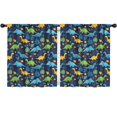 thumbnail image 1 of Blackout Kids Curtains,DarkBlue Colorful Dinosaurs Leaves Pattern Childrens Insulated Curtains Set Of 2,Bedroom Essentials,Toddler Room Decor 52"x63", 1 of 5