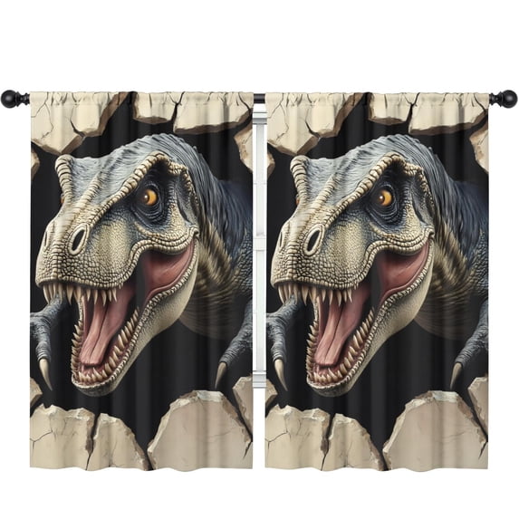 Blackout Kids Curtains,Dinosaur Childrens Insulated Curtains Set Of 2,Bedroom Essentials,Toddler Room Decor 52x84in(132x213cm)