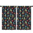 thumbnail image 1 of Blackout Kids Curtains,Dinosaur and Rocket Black Pattern Children's Insulated Curtains Set Of 2,Bedroom Essentials,Toddler Room Decor 52"x84", 1 of 5