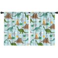 thumbnail image 1 of Blackout Kids Curtains,Dinosaurs Volcano Light Blue Pattern Childrens Insulated Curtains Set Of 2,Bedroom Essentials,Toddler Room Decor 42"x54", 1 of 5
