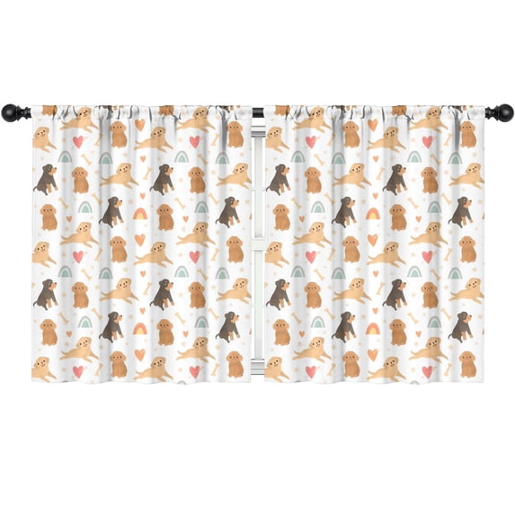 Blackout Kids Curtains,Dog Love Rainbow Childrens Insulated Curtains Set Of 2,Bedroom Essentials,Toddler Room Decor 52x63in(132x160cm)