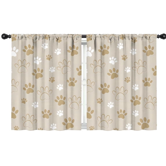 Blackout Kids Curtains,Dog Paw Footprint Childrens Insulated Curtains Set Of 2,Bedroom Essentials,Toddler Room Decor 42x54in(106x137cm)