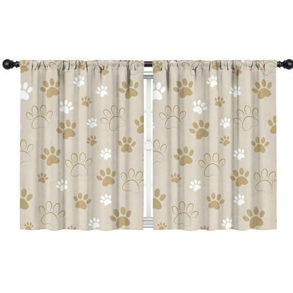 Blackout Kids Curtains,Dog Paw Footprint Childrens Insulated Curtains Set Of 2,Bedroom Essentials,Toddler Room Decor 42x54in(106x137cm)