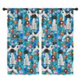 thumbnail image 1 of Blackout Kids Curtains,Dog with Flowers Childrens Insulated Curtains Set Of 2,Bedroom Essentials,Toddler Room Decor 42x84in(106x213cm), 1 of 4