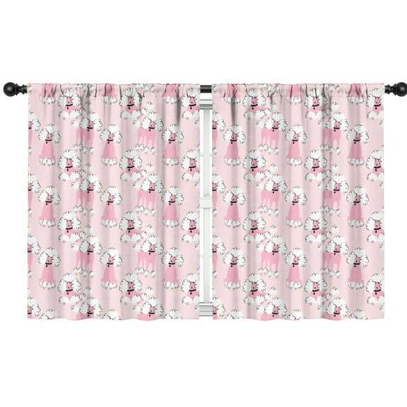 Blackout Kids Curtains,Doodle Poodle Image Childrens Insulated Curtains Set Of 2,Bedroom Essentials,Toddler Room Decor 42x54in(106x137cm)