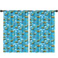 thumbnail image 1 of Blackout Kids Curtains,Excavator and Stop Sign Blue Children's Insulated Curtains Set Of 2,Bedroom Essentials,Toddler Room Decor 52"x84", 1 of 5