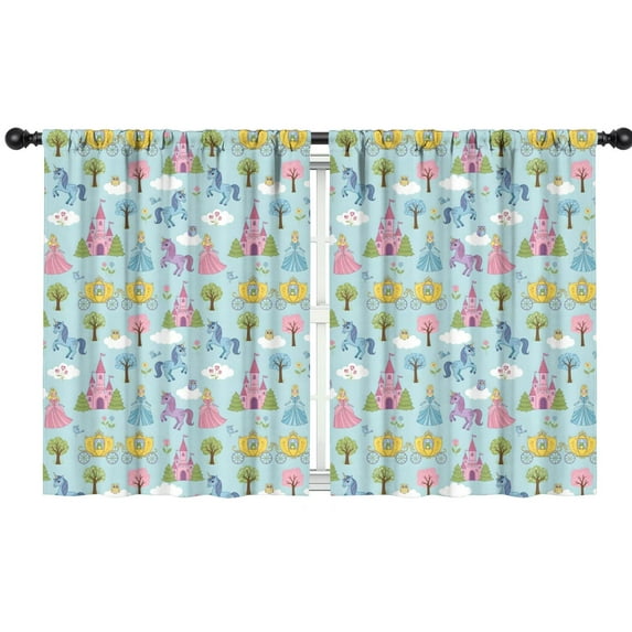 Blackout Kids Curtains,Fairy Tale Princess Castle Pattern Childrens Insulated Curtains Set Of 2,Bedroom Essentials,Toddler Room Decor 42"x54"