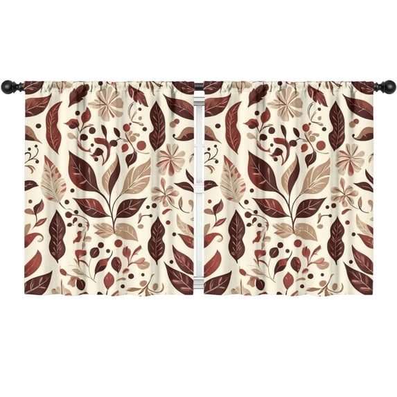 Blackout Kids Curtains,Fall Leaves Pattern Childrens Insulated Curtains Set Of 2,Bedroom Essentials,Toddler Room Decor 52x63in(132x160cm)