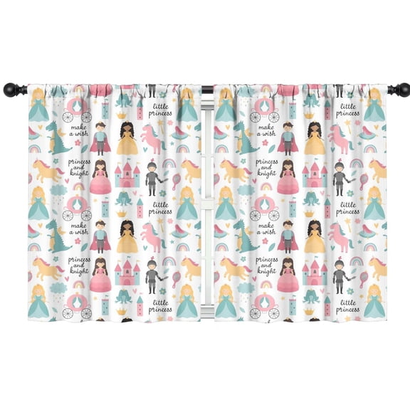 Blackout Kids Curtains,Fantasy Princess Pattern Childrens Insulated Curtains Set Of 2,Bedroom Essentials,Toddler Room Decor 42"x54"