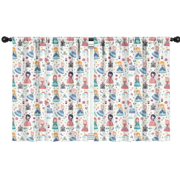 Blackout Kids Curtains,Floral Princess Pattern Childrens Insulated Curtains Set Of 2,Bedroom Essentials,Toddler Room Decor 42"x54"