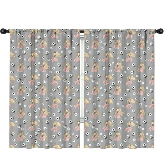 Blackout Kids Curtains,Flower Princess Pattern Childrens Insulated Curtains Set Of 2,Bedroom Essentials,Toddler Room Decor 52"x84"