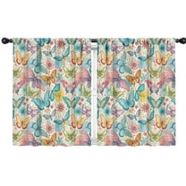 Blackout Kids Curtains,Flower and Butterfly Childrens Insulated Curtains Set Of 2,Bedroom Essentials,Toddler Room Decor 42"x54"(106x137cm)