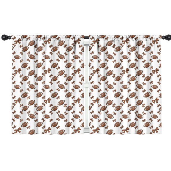 Blackout Kids Curtains,Football Bow White Pattern Children's Insulated Curtains Set Of 2,Bedroom Essentials,Toddler Room Decor 42"x54"