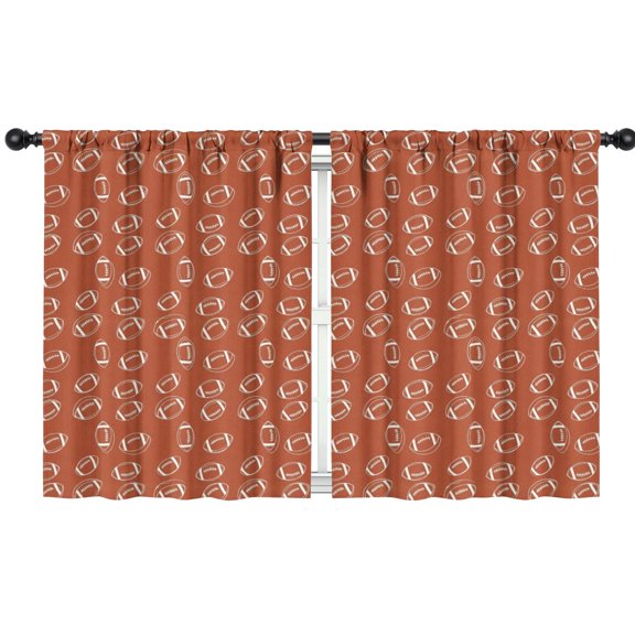 Blackout Kids Curtains,Football Outline Orange Pattern Children's Insulated Curtains Set Of 2,Bedroom Essentials,Toddler Room Decor 42"x54"