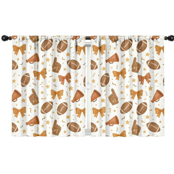 Blackout Kids Curtains,Football and Cheer Goods Pattern Childrens Insulated Curtains Set Of 2,Bedroom Essentials,Toddler Room Decor 42"x54"