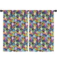 thumbnail image 1 of Blackout Kids Curtains,Football and Graffiti Multicolor Pattern Children's Insulated Curtains Set Of 2,Bedroom Essentials,Toddler Room Decor 52"x84", 1 of 5
