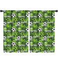 thumbnail image 1 of Blackout Kids Curtains,Football and Text Green Pattern Children's Insulated Curtains Set Of 2,Bedroom Essentials,Toddler Room Decor 52"x84", 1 of 5