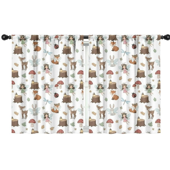 Blackout Kids Curtains,Forest Fairy Princess Pattern Childrens Insulated Curtains Set Of 2,Bedroom Essentials,Toddler Room Decor 42"x54"