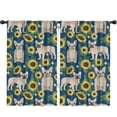 thumbnail image 1 of Blackout Kids Curtains,French Bulldog Sunflowers Floral Childrens Insulated Curtains Set Of 2,Bedroom Essentials,Toddler Room Decor 52x84in(132x213cm), 1 of 4
