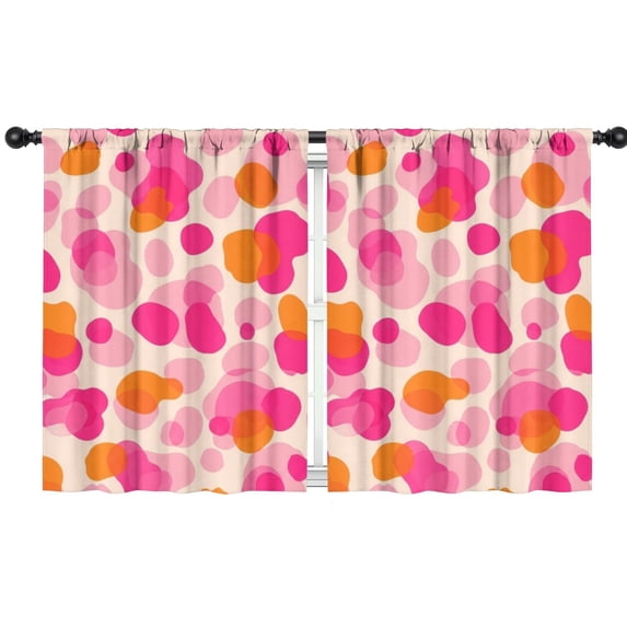 Blackout Kids Curtains,Geometric Circle Pink Pattern Children's Insulated Curtains Set Of 2,Bedroom Essentials,Toddler Room Decor 42"x54"