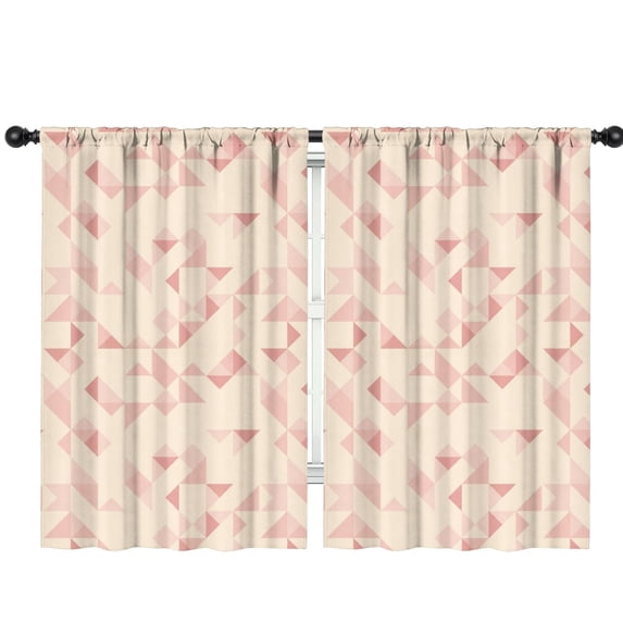 Blackout Kids Curtains,Geometric Triangle Pink Pattern Children's Insulated Curtains Set Of 2,Bedroom Essentials,Toddler Room Decor 42"x63"