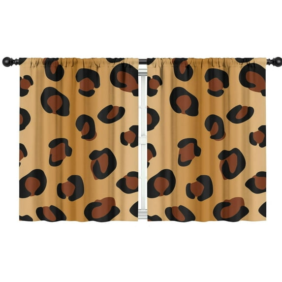 Blackout Kids Curtains,Gold and Brown Of Leopard Print Childrens Insulated Curtains Set Of 2,Bedroom Essentials,Toddler Room Decor 42"x54"