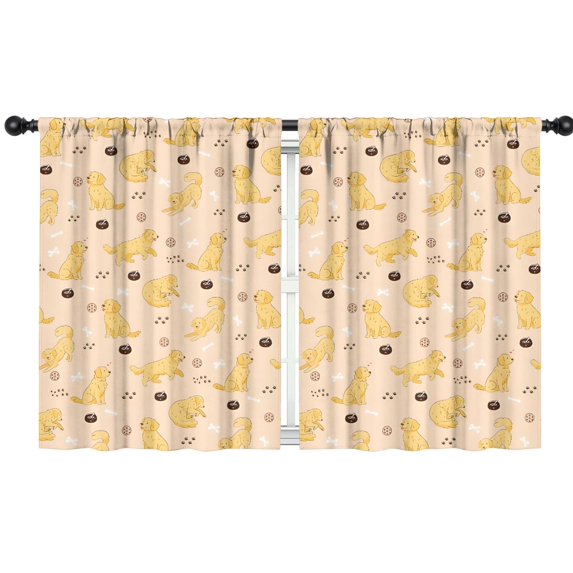 Blackout Kids Curtains,Golden Retriever Childrens Insulated Curtains Set Of 2,Bedroom Essentials,Toddler Room Decor 42x54in(106x137cm)