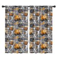 thumbnail image 1 of Blackout Kids Curtains,Gray Background Basketball Elements Pattern Childrens Insulated Curtains Set Of 2,Bedroom Essentials,Toddler Room Decor 42"x84", 1 of 5