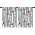 thumbnail image 1 of Blackout Kids Curtains,Gray Christmas Cardinal Bird Pattern Childrens Insulated Curtains Set Of 2,Bedroom Essentials,Toddler Room Decor 42"x54", 1 of 5