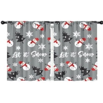 Blackout Kids Curtains,Gray Christmas Snowman Pattern Childrens Insulated Curtains Set Of 2,Bedroom Essentials,Toddler Room Decor 42"x54"