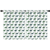 Blackout Kids Curtains,Green Blue Dinosaurs Pattern Childrens Insulated Curtains Set Of 2,Bedroom Essentials,Toddler Room Decor 42"x54"