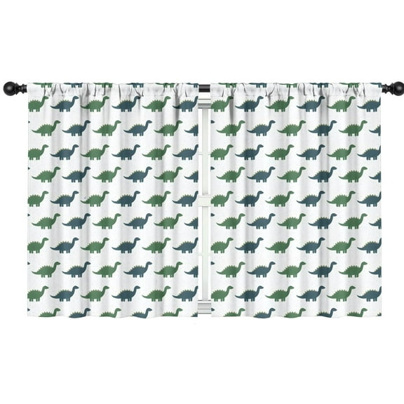 Blackout Kids Curtains,Green Blue Dinosaurs Pattern Childrens Insulated Curtains Set Of 2,Bedroom Essentials,Toddler Room Decor 42"x54"