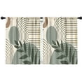 thumbnail image 1 of Blackout Kids Curtains,Green Boho Geometric and Plant Pattern Childrens Insulated Curtains Set Of 2,Bedroom Essentials,Toddler Room Decor 42x54in(106x137cm), 1 of 5