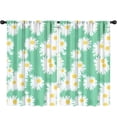 thumbnail image 1 of Blackout Kids Curtains,Green Daisy Flower Yellow Centers Pattern Childrens Insulated Curtains Set Of 2,Bedroom Essentials,Toddler Room Decor 52"x84", 1 of 5