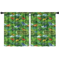 Blackout Kids Curtains,Green Dinosaurs Jurassic Pattern Childrens Insulated Curtains Set Of 2,Bedroom Essentials,Toddler Room Decor 42"x54"