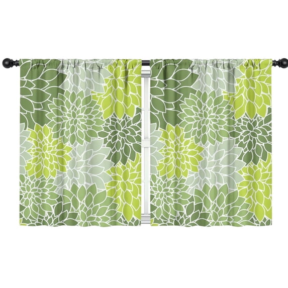 Blackout Kids Curtains,Green Floral and Petal Pattern Childrens Insulated Curtains Set Of 2,Bedroom Essentials,Toddler Room Decor 42x54in(106x137cm)