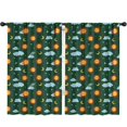 thumbnail image 1 of Blackout Kids Curtains,Green Sun Moon Cloud Planet Pattern Childrens Insulated Curtains Set Of 2,Bedroom Essentials,Toddler Room Decor 52"x84", 1 of 5
