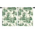 thumbnail image 1 of Blackout Kids Curtains,Green Toile De Jouy Pattern Childrens Insulated Curtains Set Of 2,Bedroom Essentials,Toddler Room Decor 52x63in(132x160cm), 1 of 4