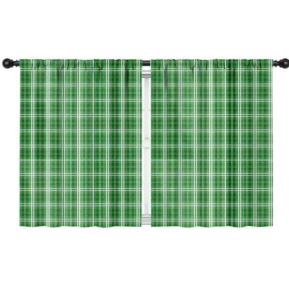 Blackout Kids Curtains,Green White Checkerboard Checkered Pattern Childrens Insulated Curtains Set Of 2,Bedroom Essentials,Toddler Room Decor 42"x54"