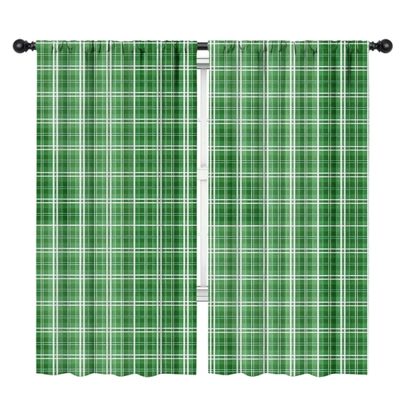 Blackout Kids Curtains,Green White Checkerboard Checkered Pattern Childrens Insulated Curtains Set Of 2,Bedroom Essentials,Toddler Room Decor 42"x84"