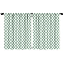 Blackout Kids Curtains,Green and White Checkerboard Pattern Childrens Insulated Curtains Set Of 2,Bedroom Essentials,Toddler Room Decor 42"x54"
